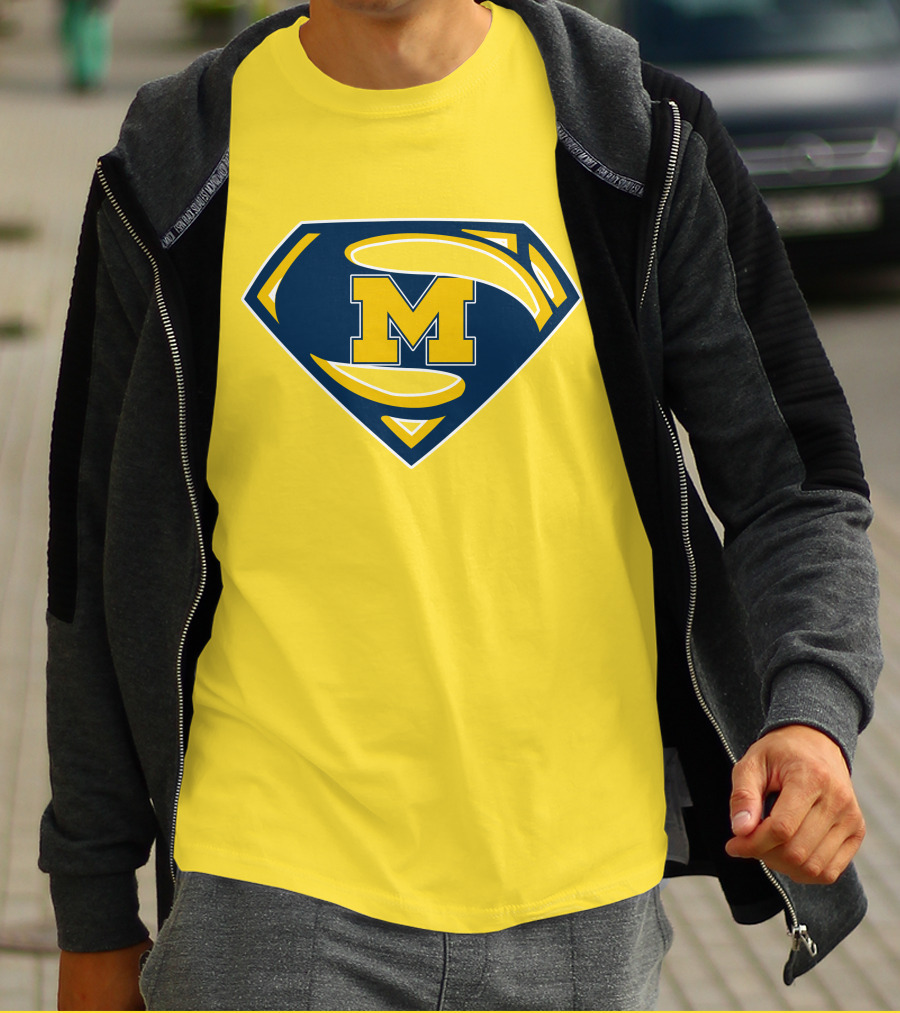 Michigan Wolverines Superman Logo Mashup T-Shirt