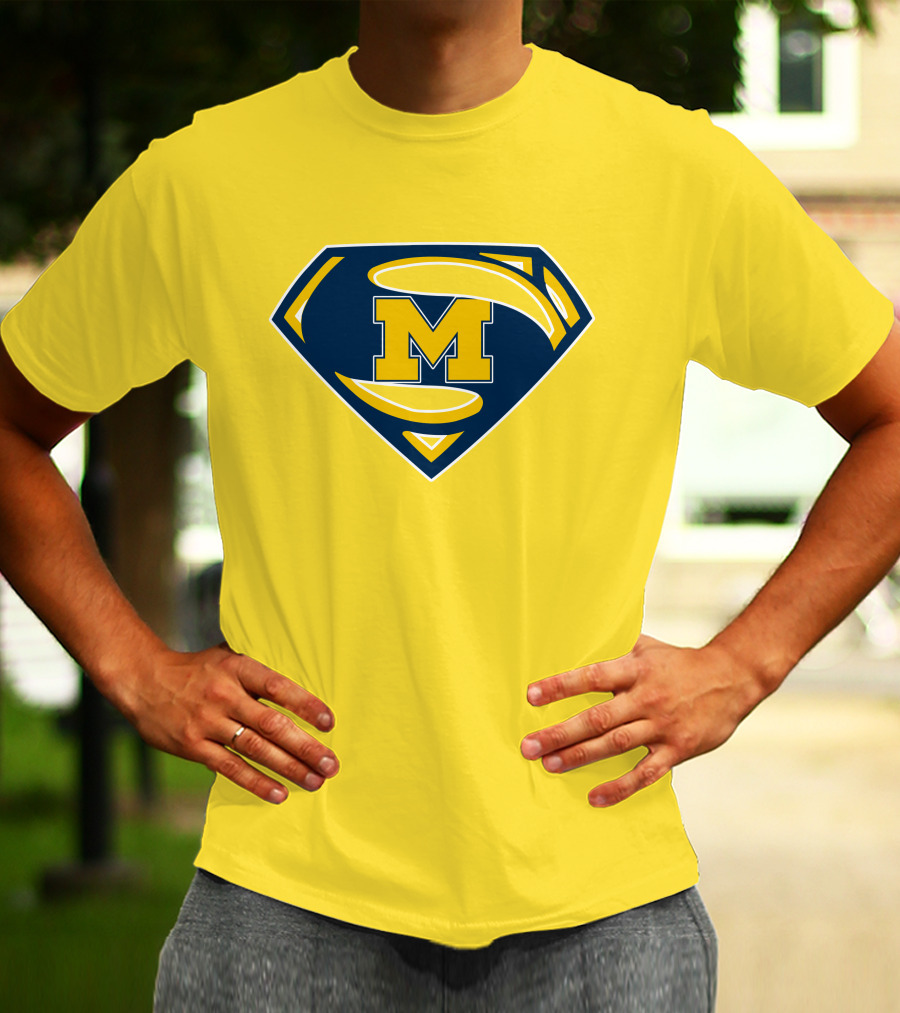 Michigan Wolverines Superman Logo Mashup T-Shirt