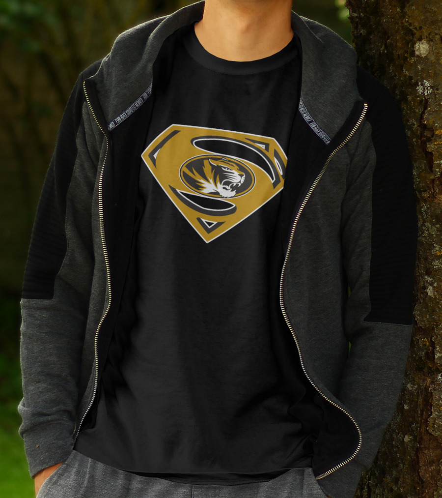 Superman Mtigers Shield Logo Tigerhead T-Shirt