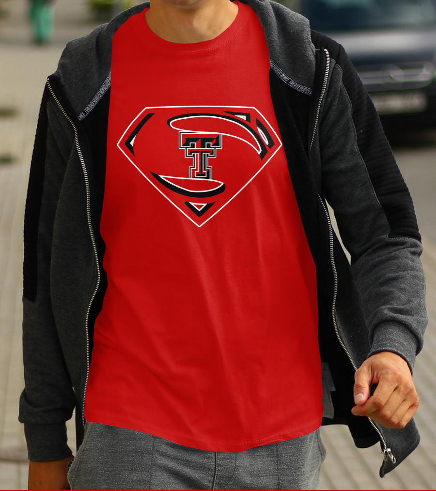 Superman Texas Tech Red Raiders Logo Emblem T-Shirt