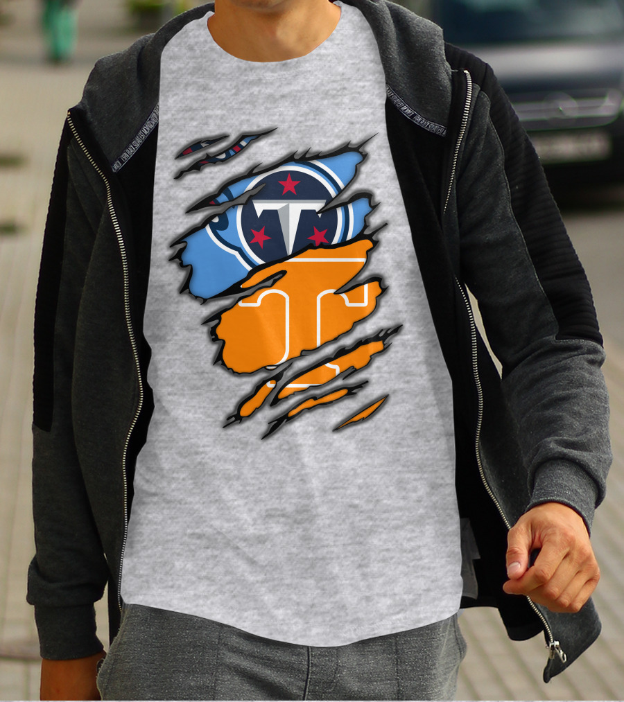 Tennessee Titans And Vols Logo Mashup T-Shirt