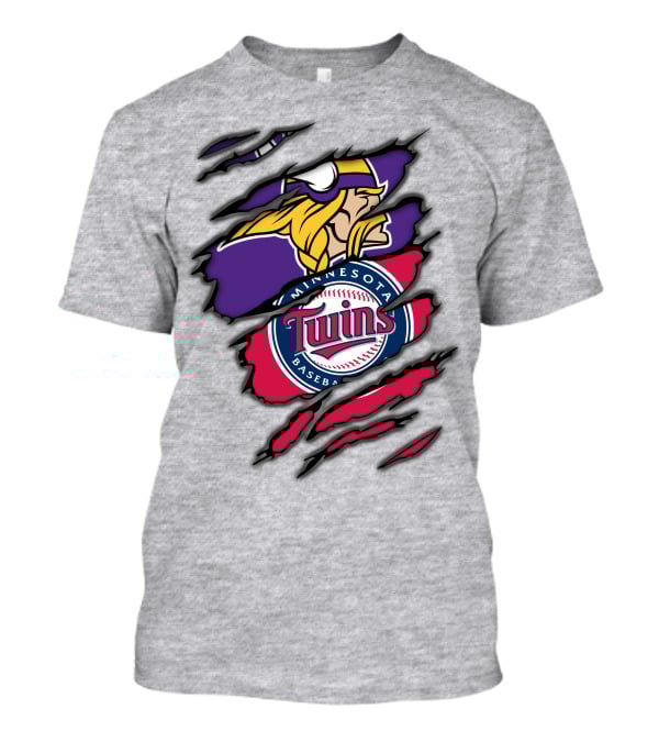 Minnesota Vikings And Twins Baseball Fusion T-Shirt