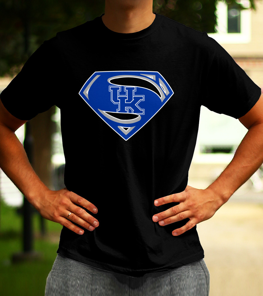 Superman UK Wildcats Logo Blue Shield T-Shirt