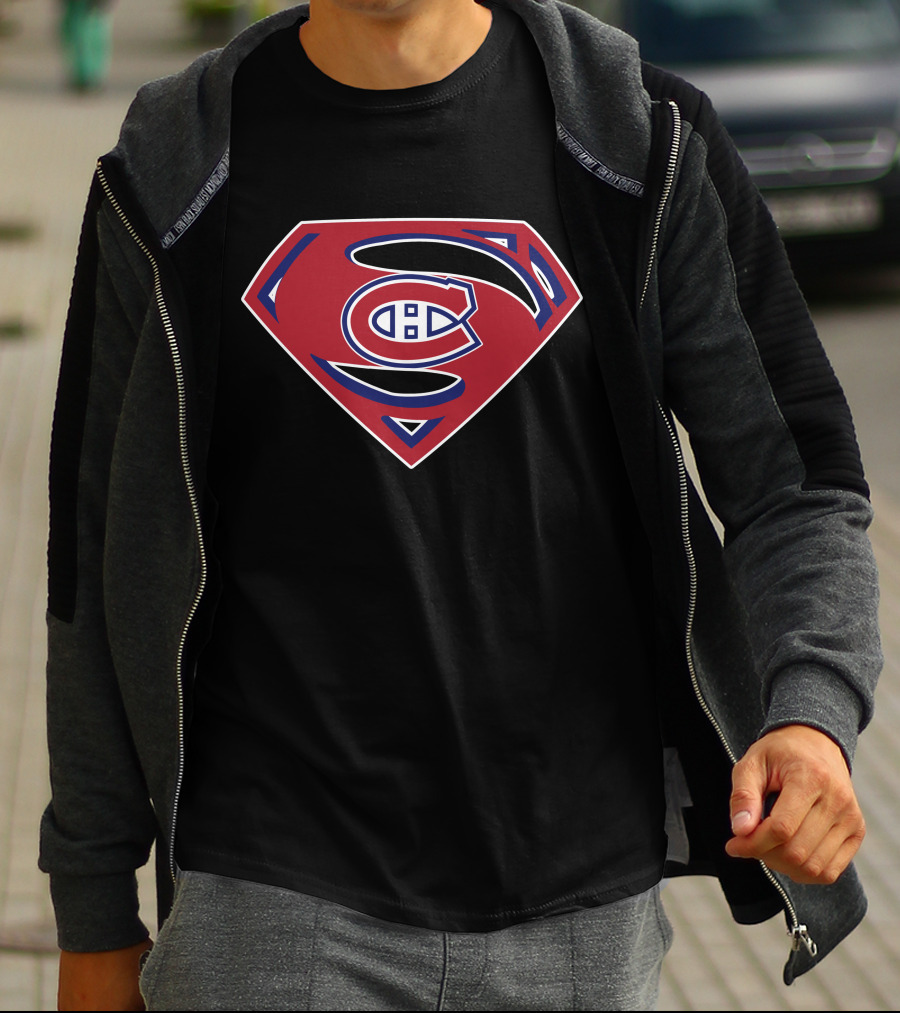 Superman Canadiens Logo Fusion T-Shirt