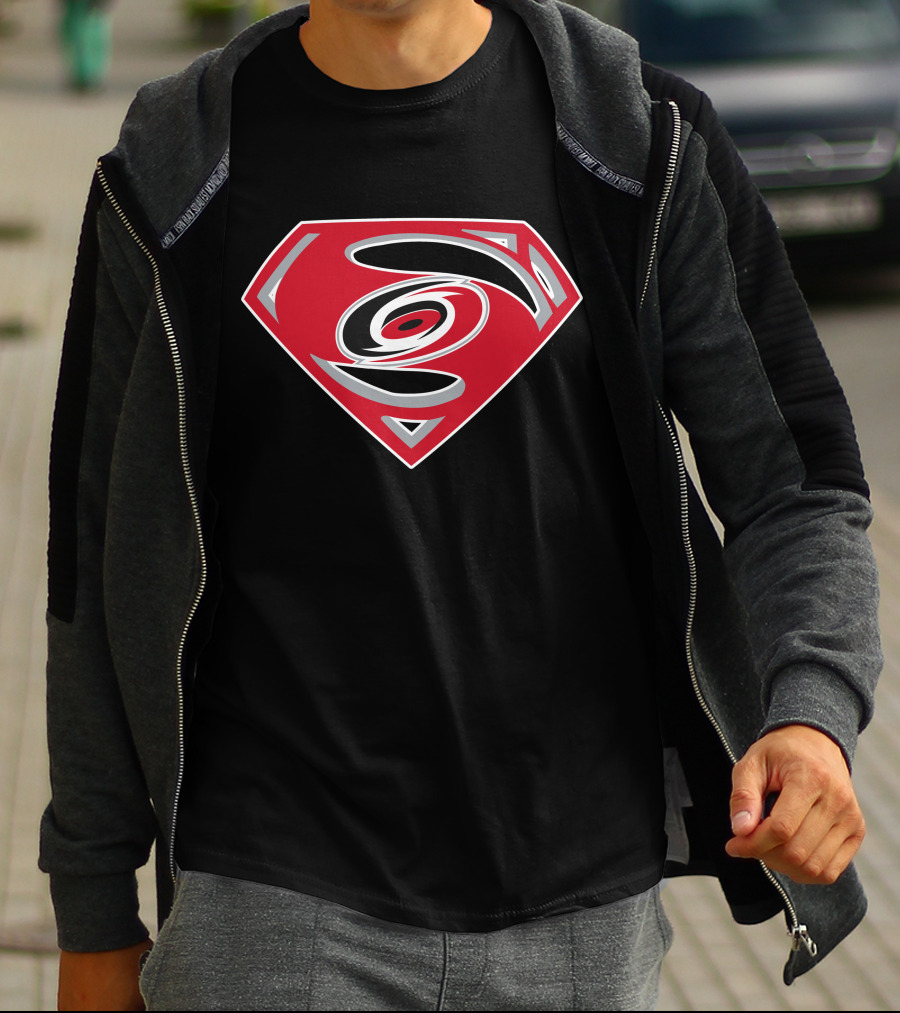 Carolina Hurricanes Superman Logo Fusion T-Shirt