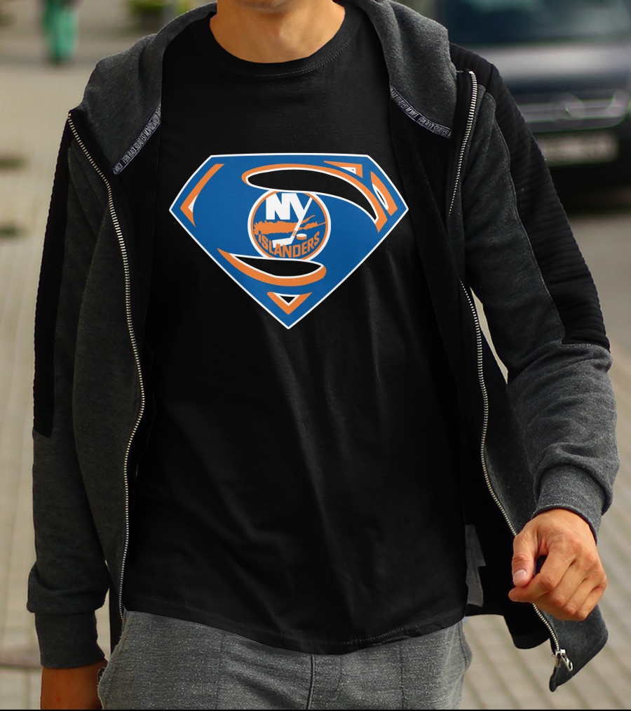 Superman NY Islanders Logo Mashup T-Shirt
