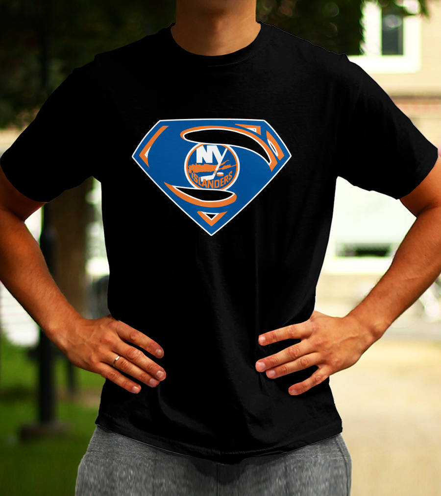 Superman NY Islanders Logo Mashup T-Shirt