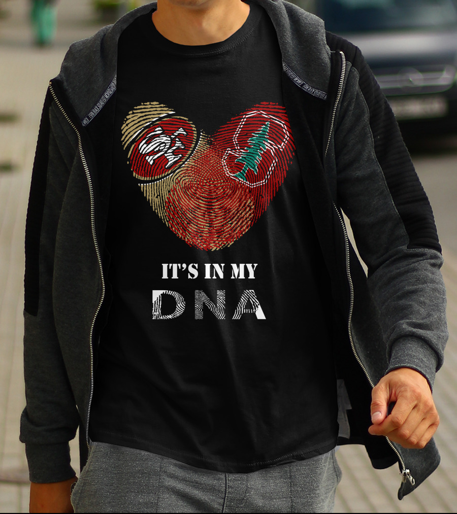 49ers Stanford Cardinal Heart It's In My Dna T-Shirt