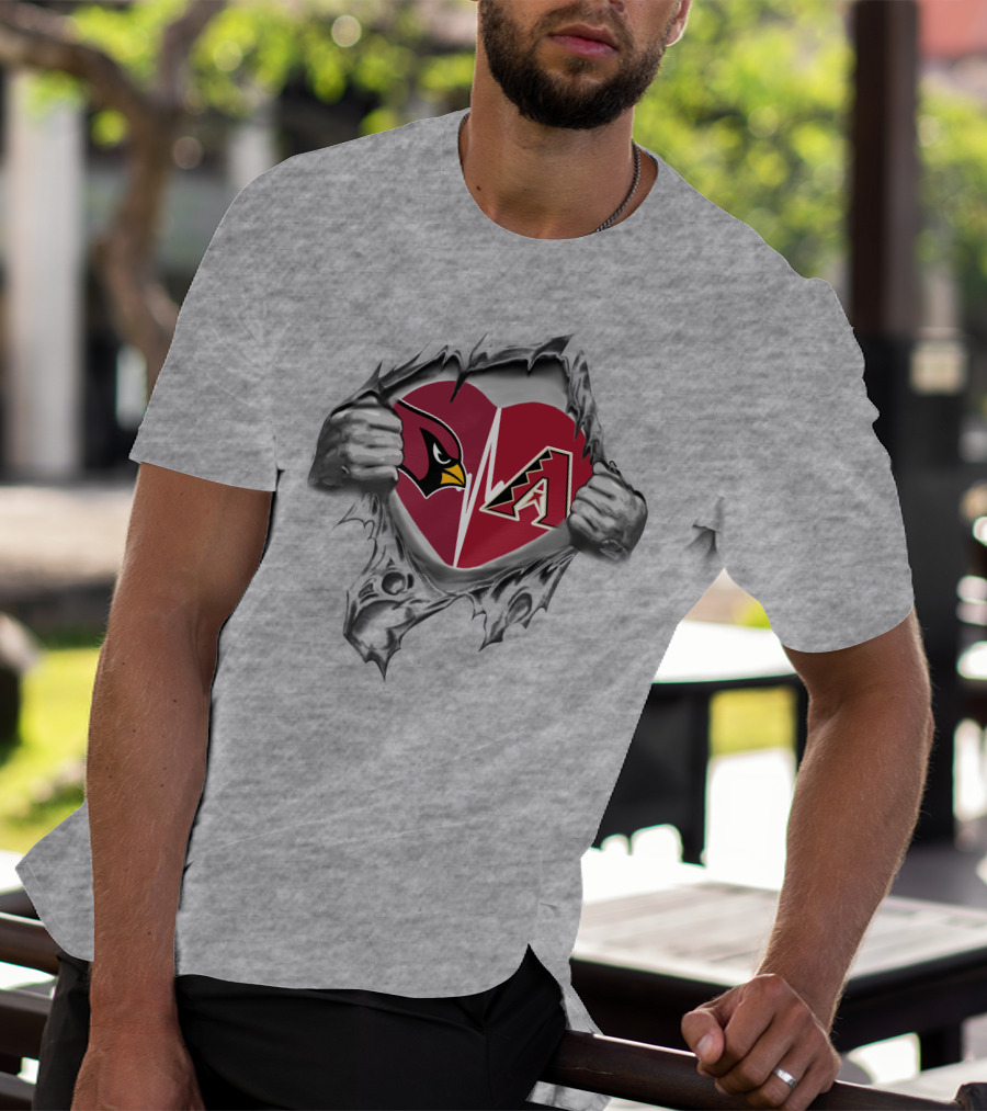 Arizona Cardinals Diamondbacks Heartbeat Passion T-Shirt