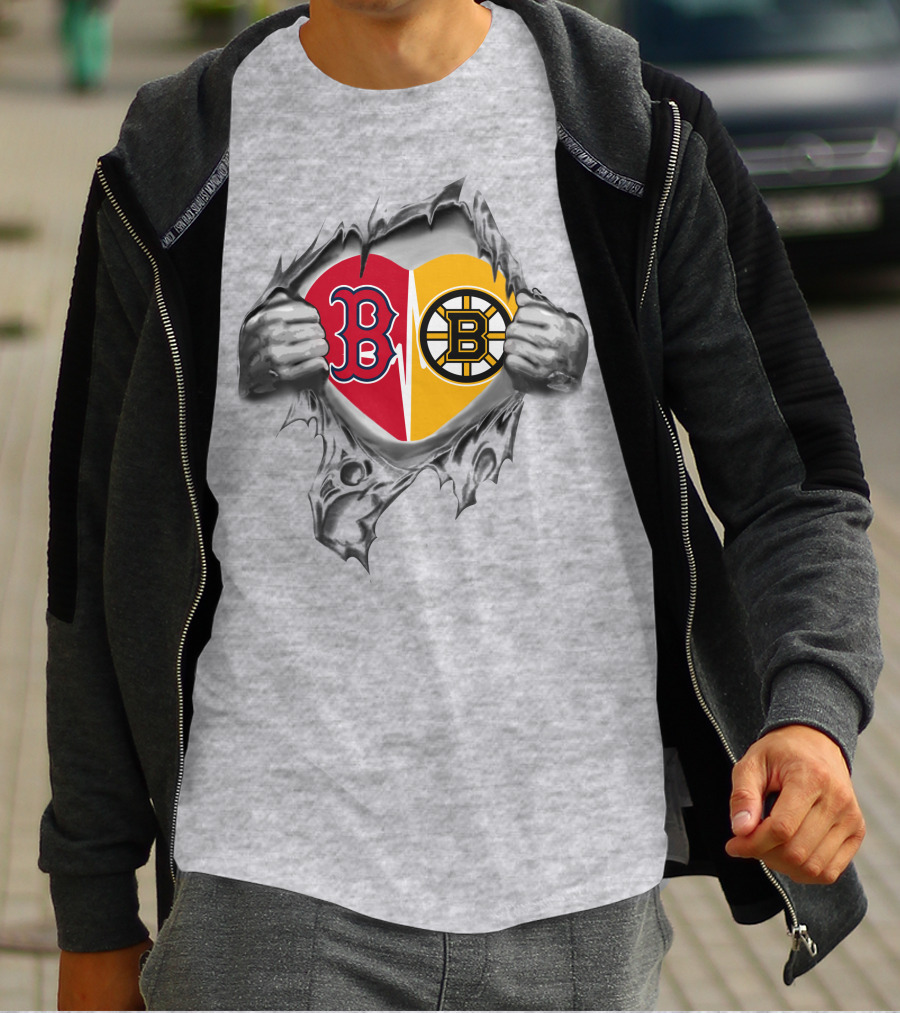 Redsox Bruins Heart Logos Unveiled T-Shirt