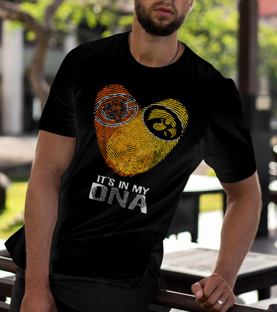Iowa Bears Hawkeye It's In My DNA Fingerprint Heart T-Shirt