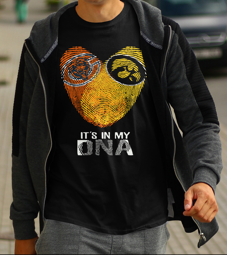 Iowa Bears Hawkeye It's In My DNA Fingerprint Heart T-Shirt