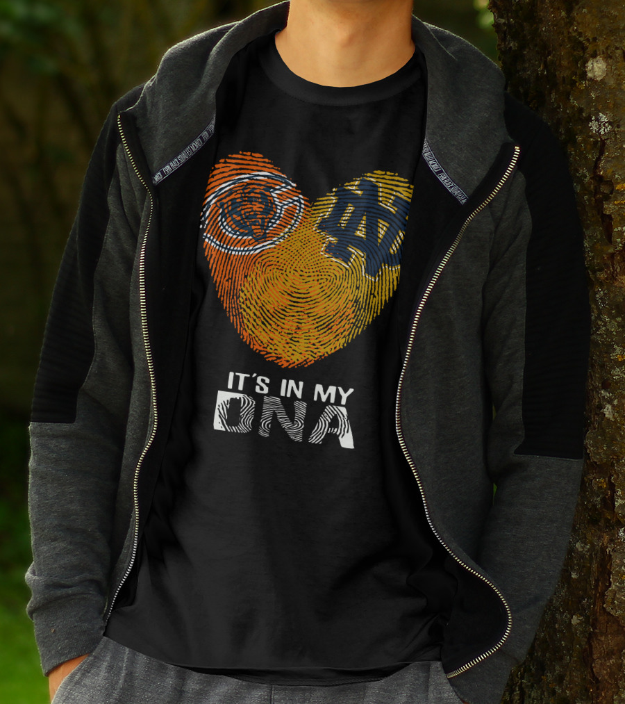Bears Notre Dame Fingerprint Heart It's In My DNA T-Shirt