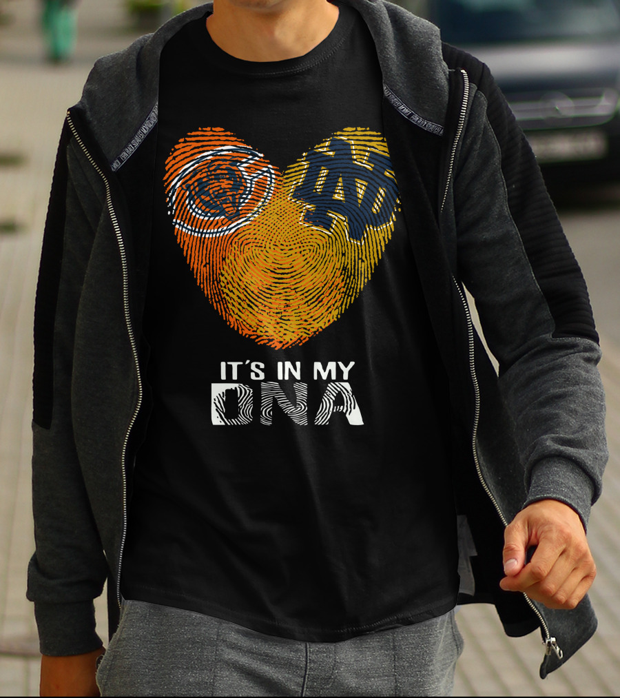 Bears Notre Dame Fingerprint Heart It's In My DNA T-Shirt
