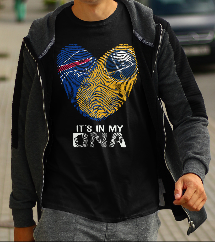 Bills Sabres Heart Fingerprint It's In My Dna T-Shirt