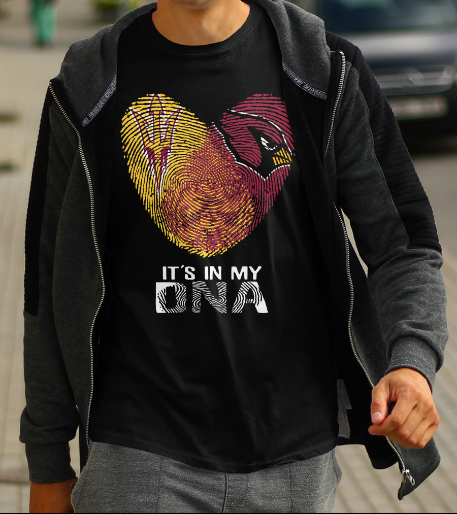 It's In My DNA Cardinals Arizona State Fingerprint T-Shirt
