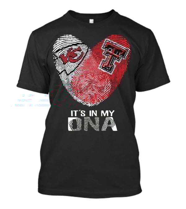 Chiefs Texas Tech It's In My DNA Heart Fingerprint T-Shirt