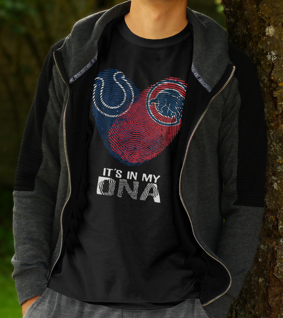 Colts Cubs It's In My DNA Fingerprint Heart T-Shirt