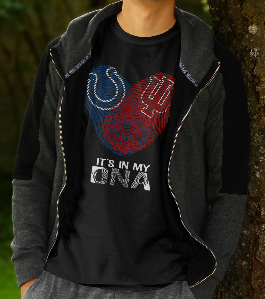 Colts Hoosiers It's In My DNA Fingerprint Heart T-Shirt