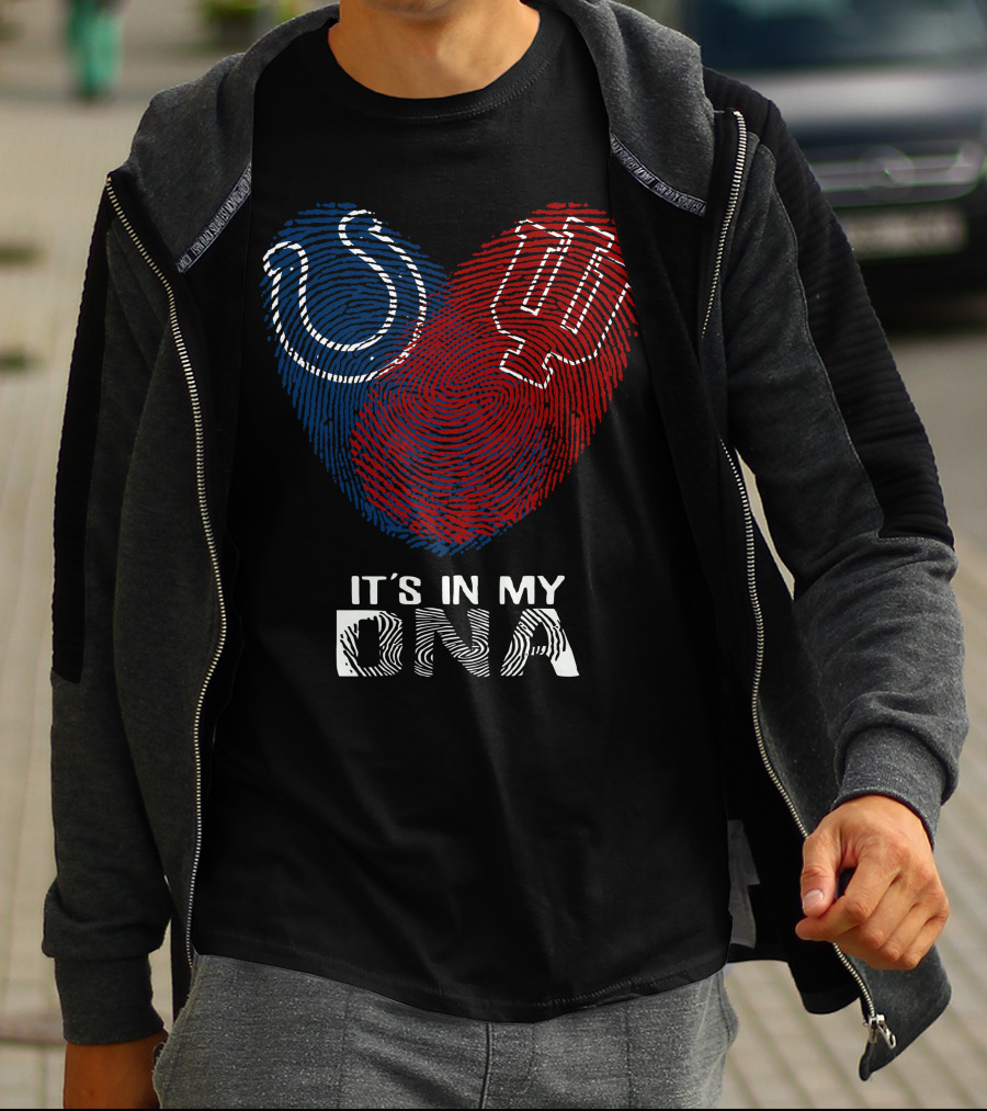 Colts Hoosiers It's In My DNA Fingerprint Heart T-Shirt
