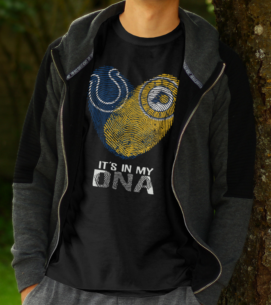 Colts Pacers It's In My DNA Fingerprint Heart T-Shirt