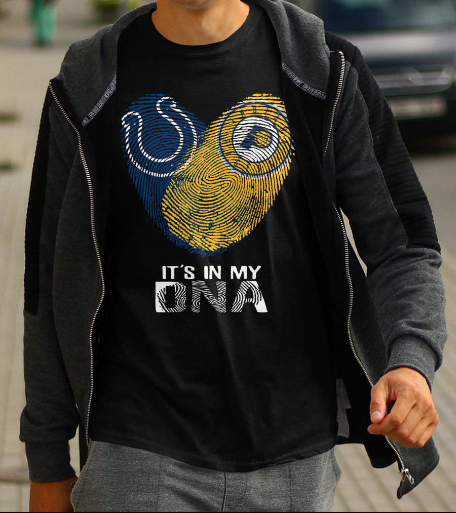 Colts Pacers It's In My DNA Fingerprint Heart T-Shirt