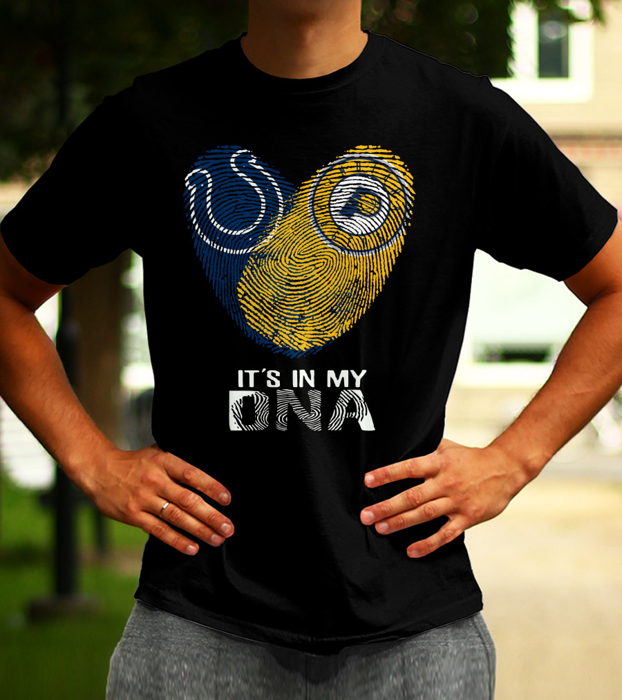 Colts Pacers It's In My DNA Fingerprint Heart T-Shirt
