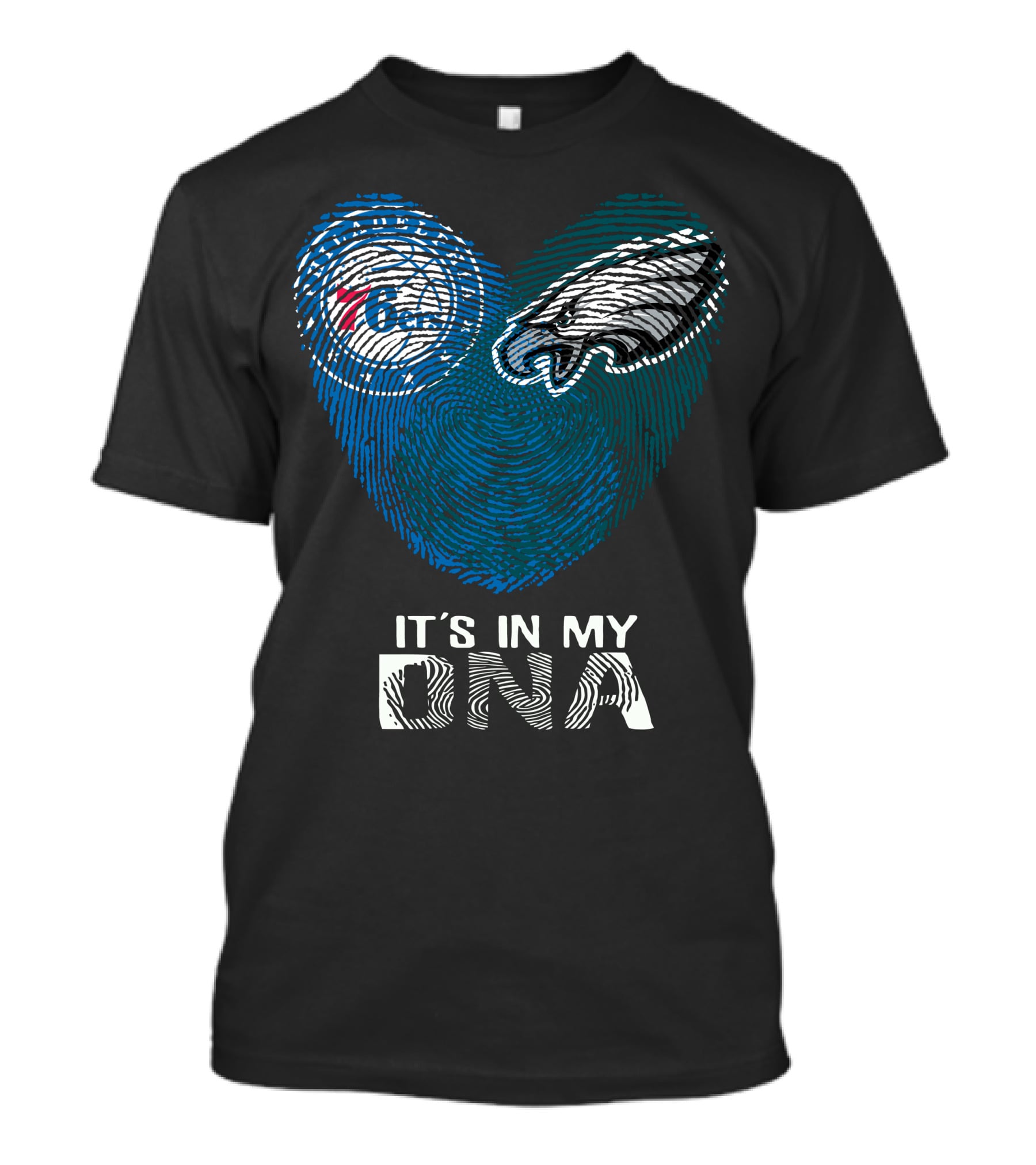 Philadelphia Eagles 76ers Fingerprint It's In My DNA T-Shirt