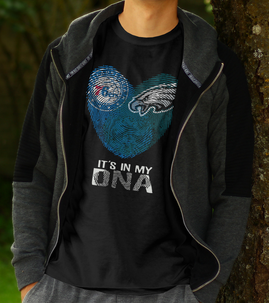 Philadelphia Eagles 76ers Fingerprint It's In My DNA T-Shirt