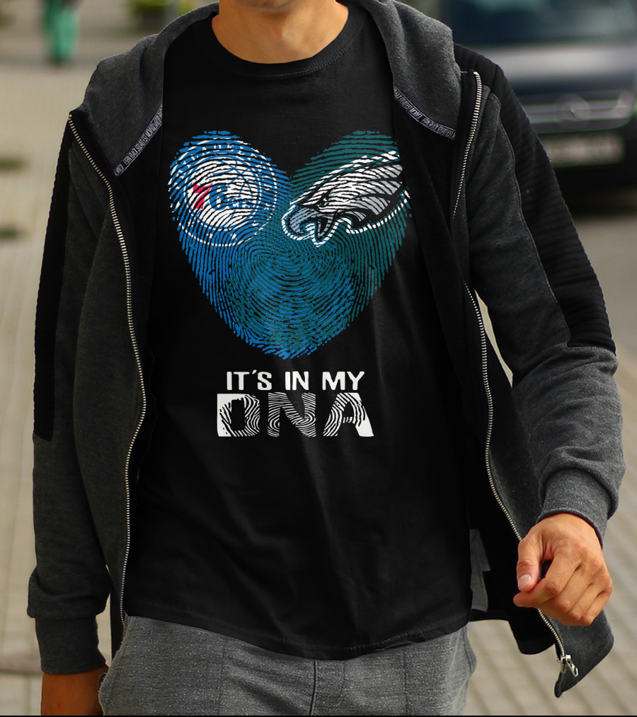 Philadelphia Eagles 76ers Fingerprint It's In My DNA T-Shirt