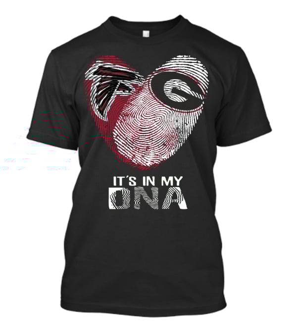 Falcons Bulldogs Heart Fingerprint It's In My DNA T-Shirt