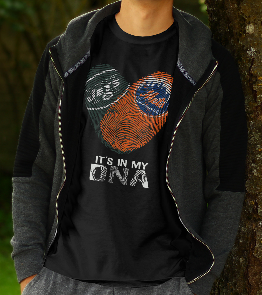 Jets Mets It's In My DNA Fingerprint T-Shirt
