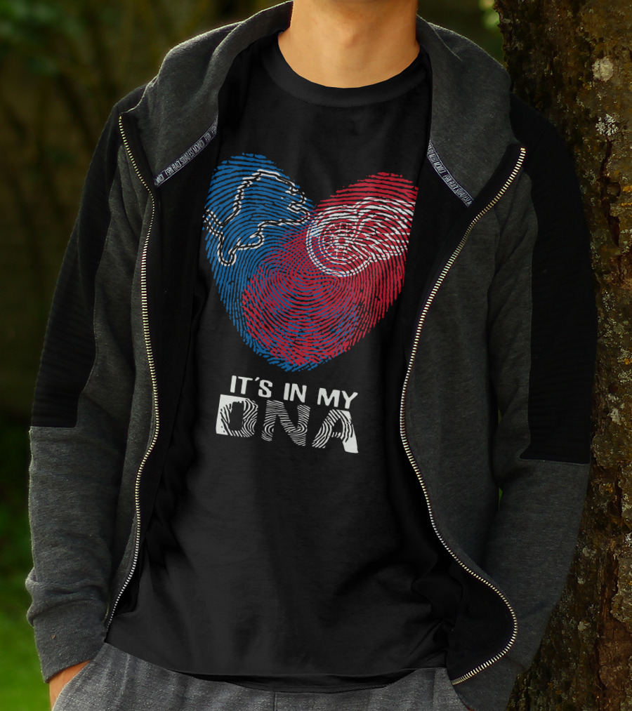 Lions Red Wings Heart It's In My DNA T-Shirt