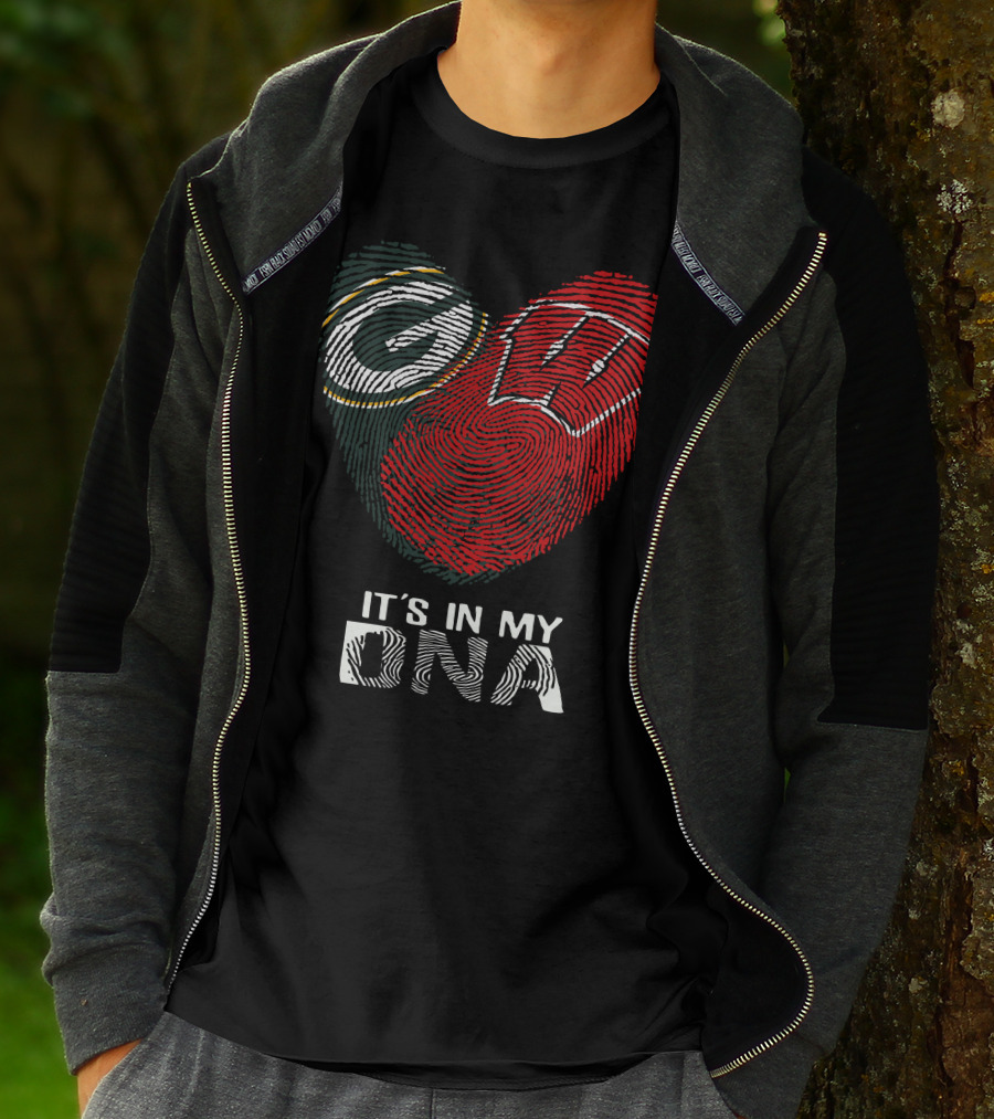 Packers Badgers It's In My Dna Fingerprint T-Shirt