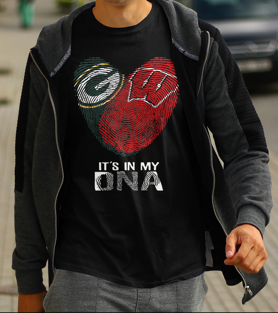 Packers Badgers It's In My Dna Fingerprint T-Shirt