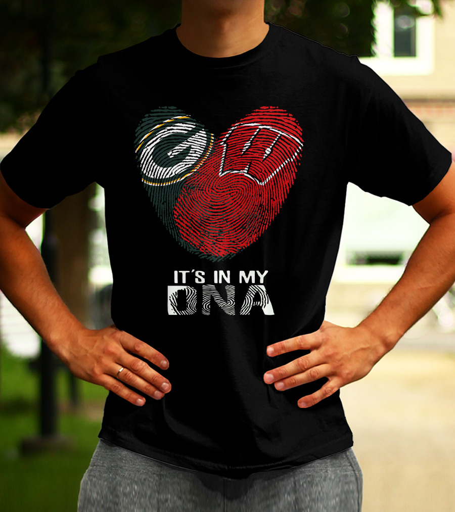 Packers Badgers It's In My Dna Fingerprint T-Shirt