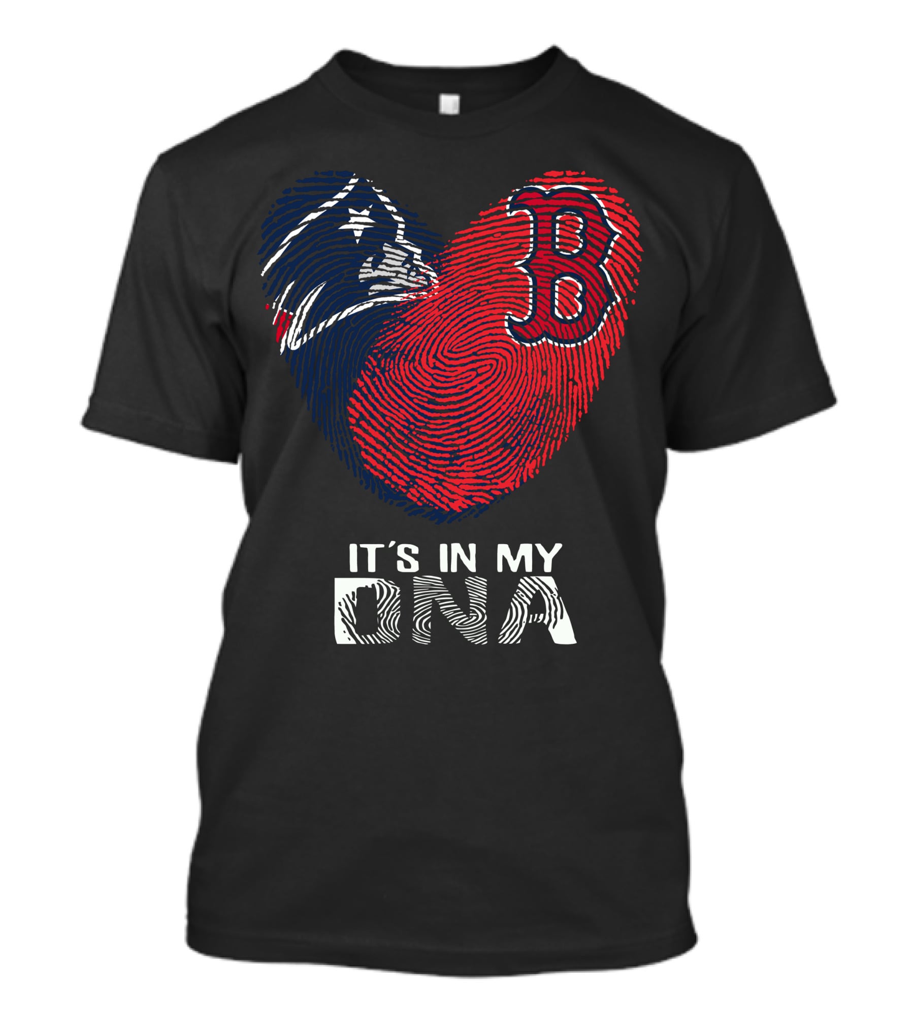 Patriots Red Sox Heart It's In My DNA T-Shirt