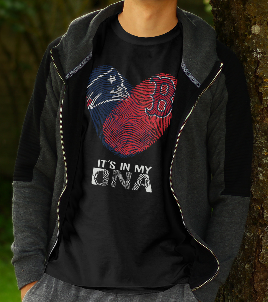 Patriots Red Sox Heart It's In My DNA T-Shirt