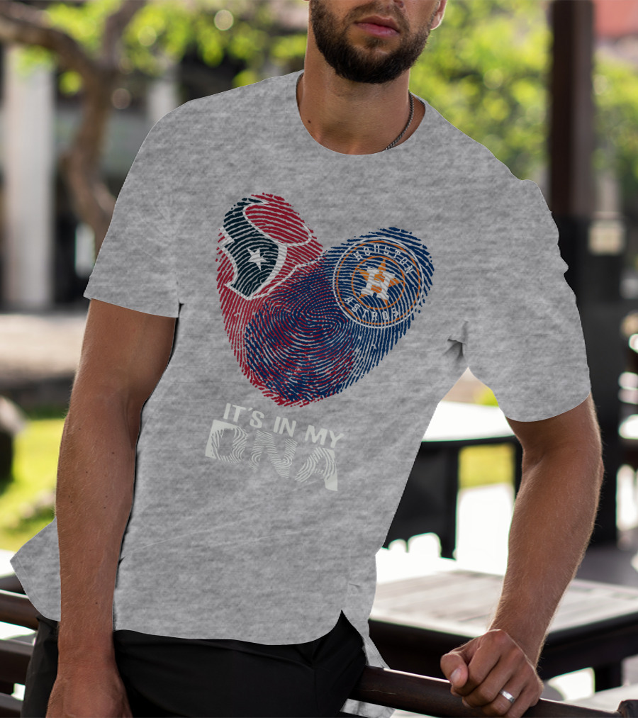 Texans Astros It's In My DNA Fingerprint Heart T-Shirt
