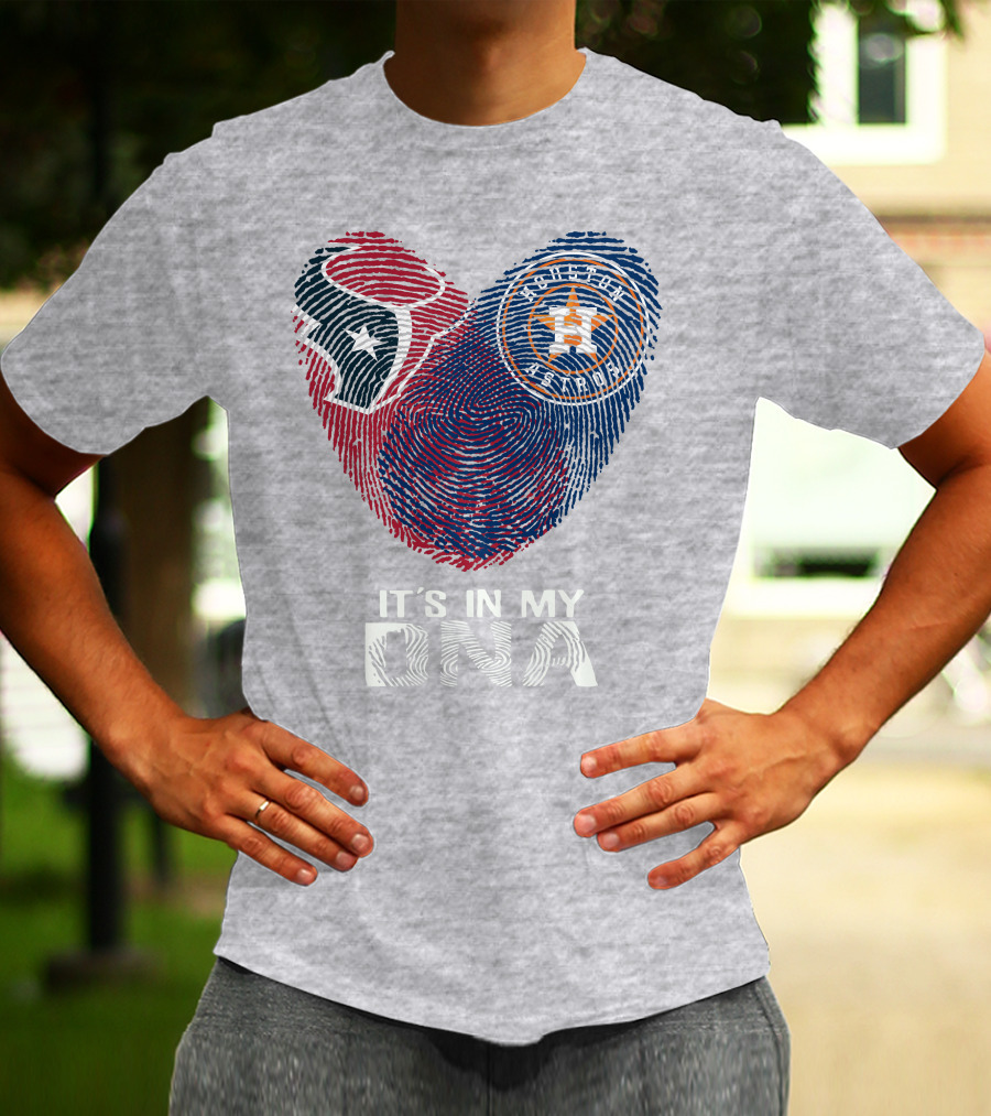 Texans Astros It's In My DNA Fingerprint Heart T-Shirt