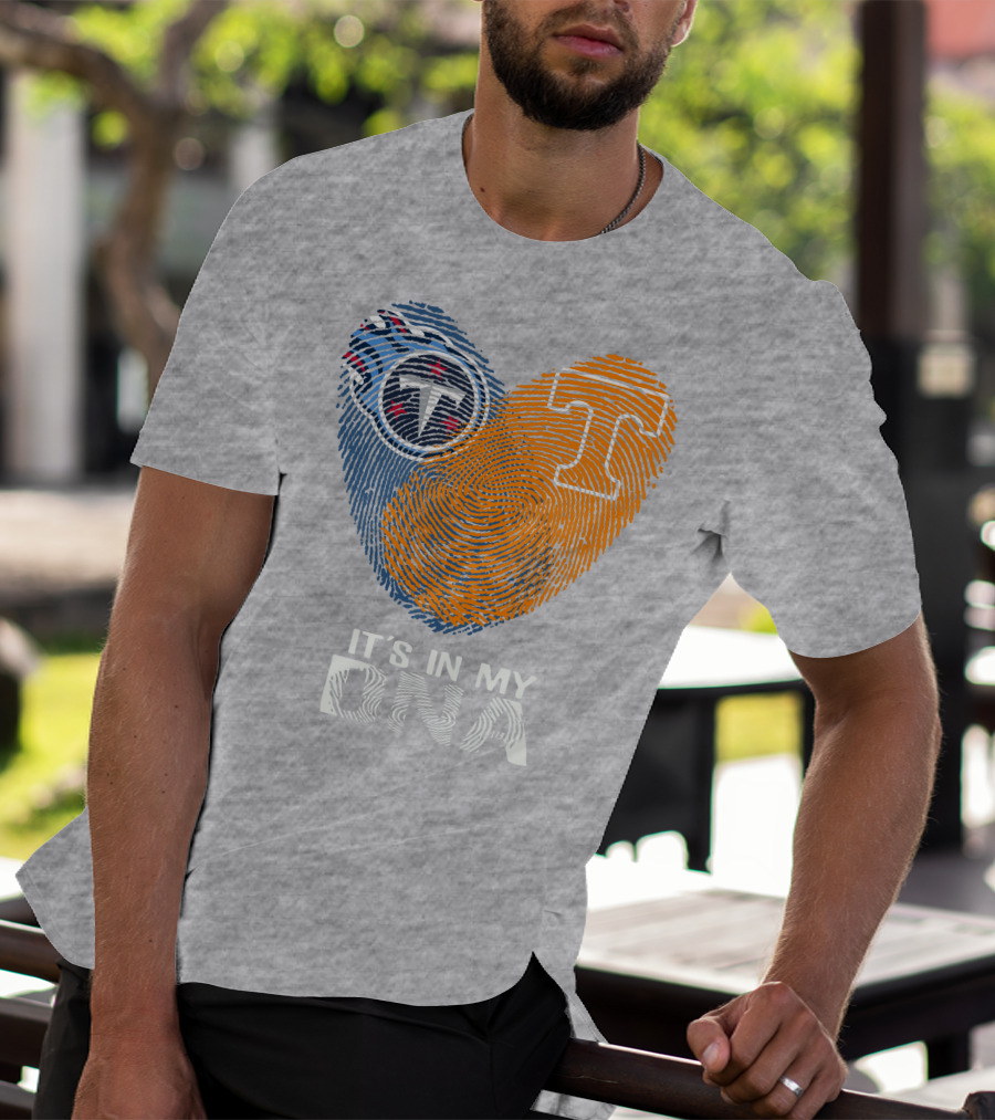 Tennessee Titans It's In My Dna Fingerprint Heart T-Shirt