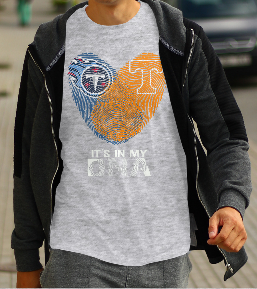 Tennessee Titans It's In My Dna Fingerprint Heart T-Shirt