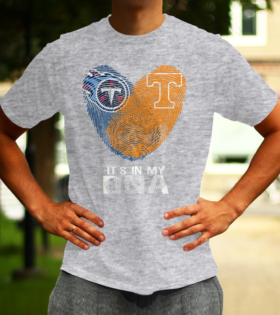 Tennessee Titans It's In My Dna Fingerprint Heart T-Shirt