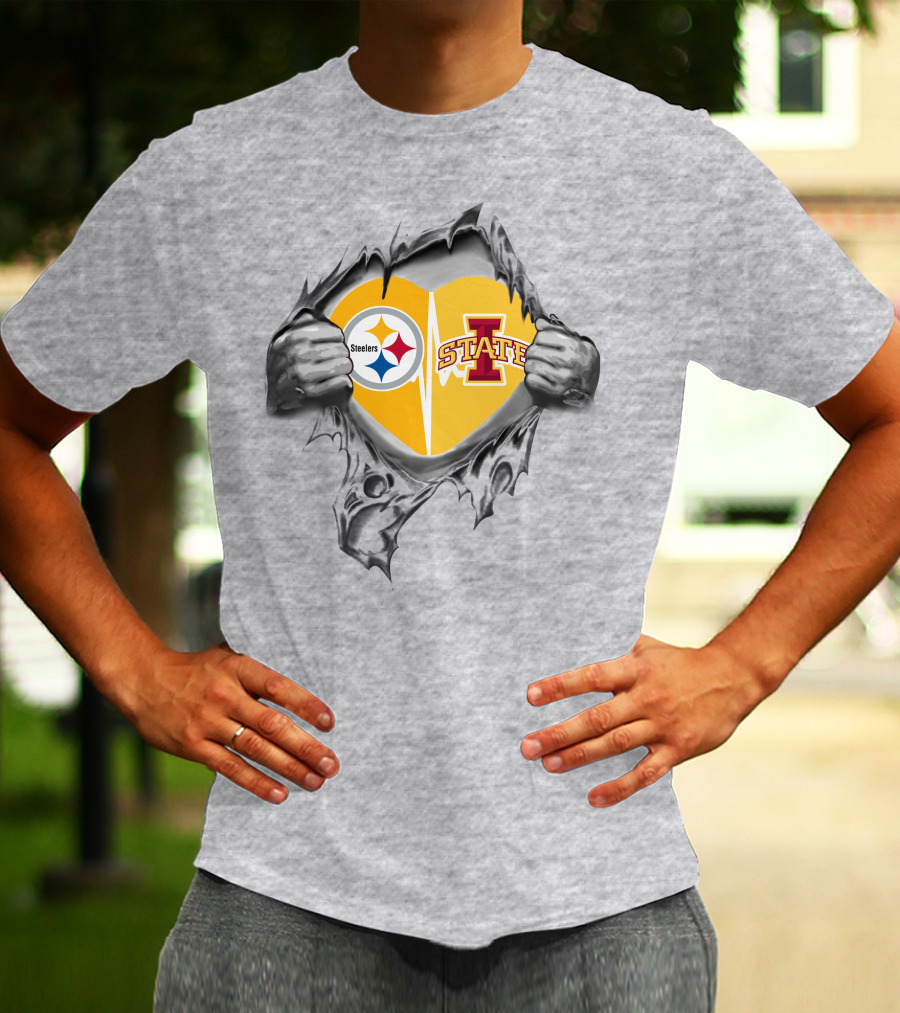Steelers Iowa State Heart With Torn Hands T-Shirt