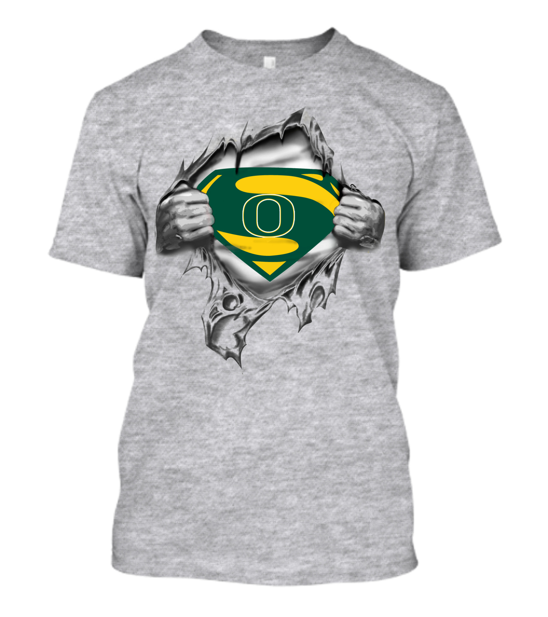 Oregon Ducks Superman Logo Rip T-Shirt
