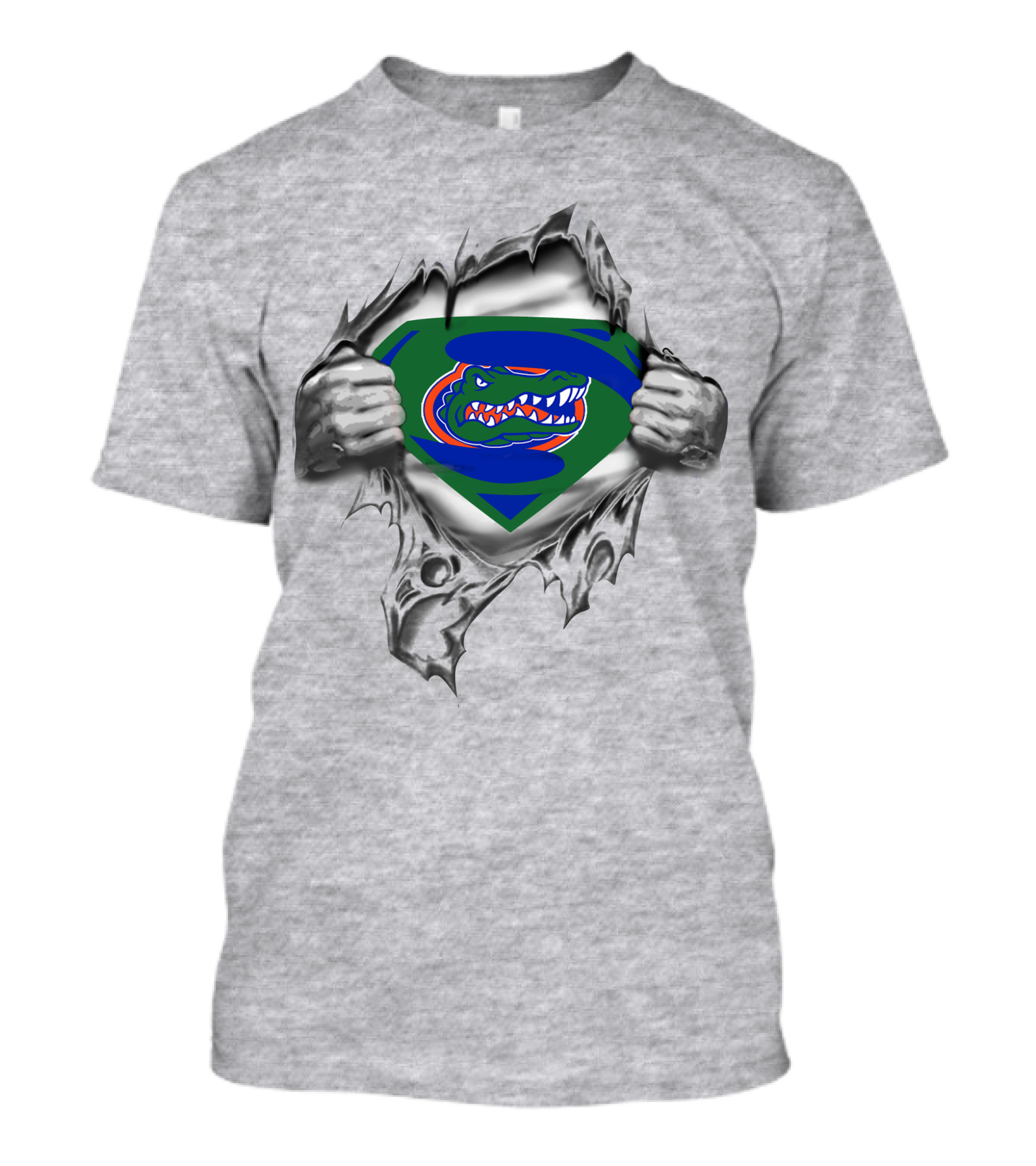 Gators Superhero Emblem Ripped Reveal T-Shirt