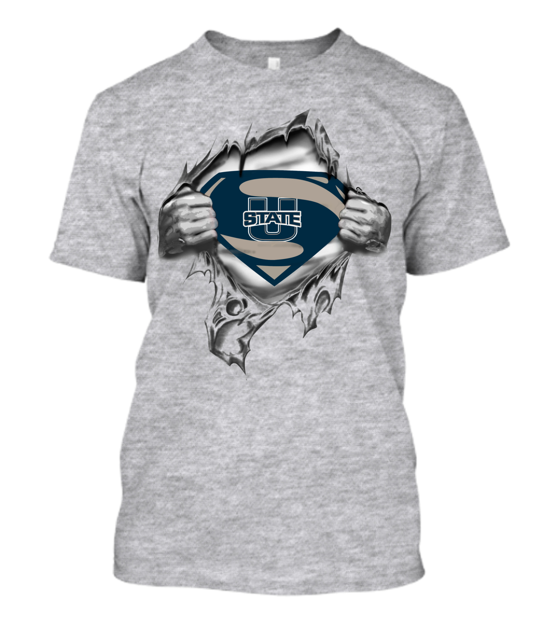 Utah State Aggies Superman Style Breaking Through T-Shirt