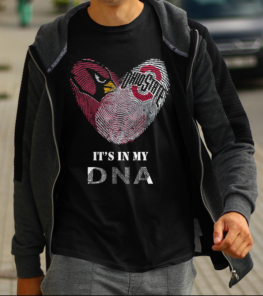 Cardinals Ohio State Buckeyes Fingerprint Heart It's In My DNA T-Shirt