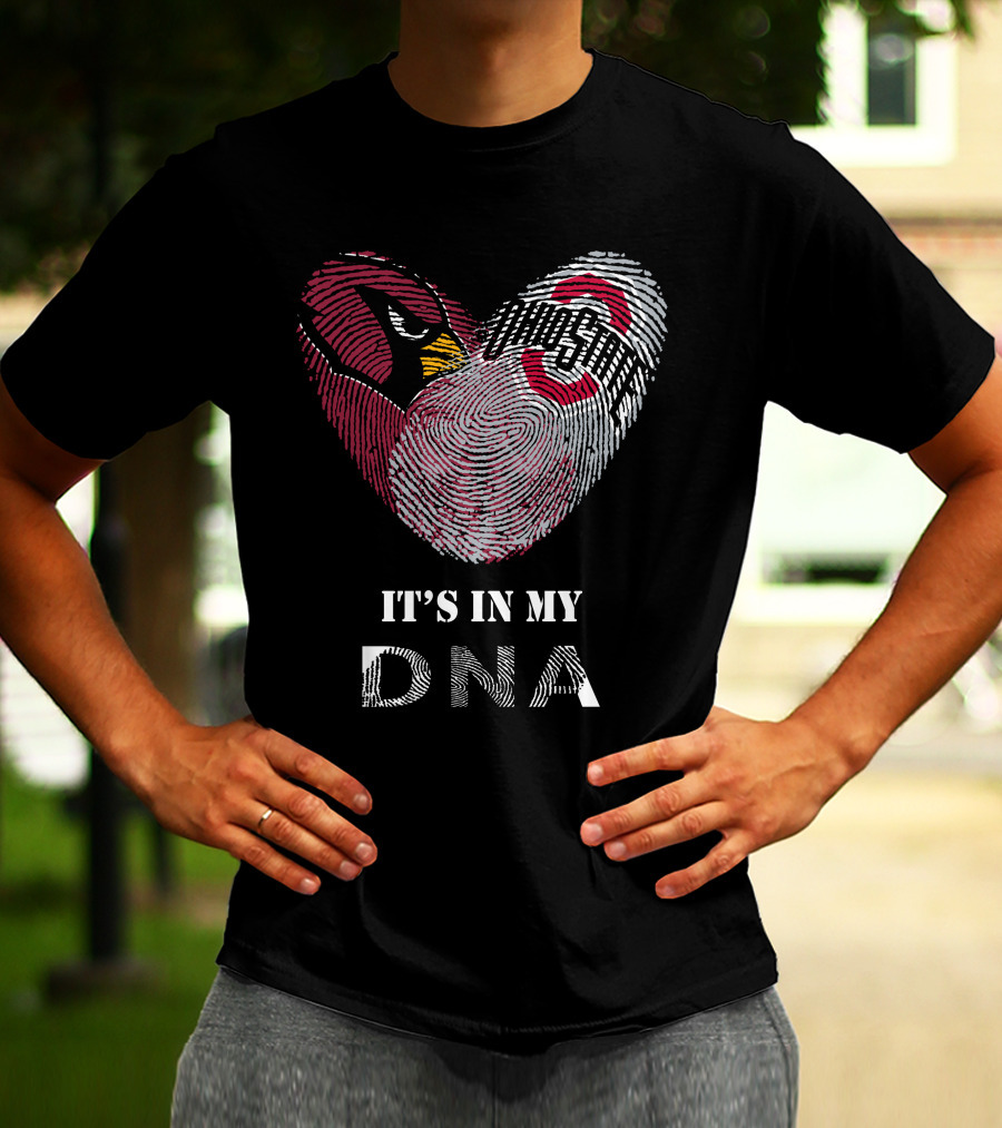 Cardinals Ohio State Buckeyes Fingerprint Heart It's In My DNA T-Shirt