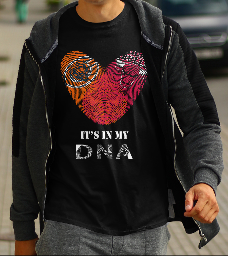 Chicago Bears Bulls Heart It's In My DNA T-Shirt
